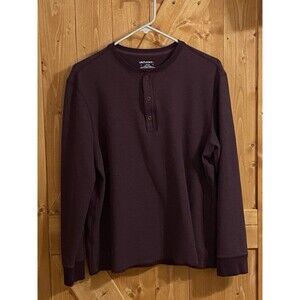 Untuckit Schrock Henley Shirt Size Large Pullover Red Maroon Streetwear Workwear